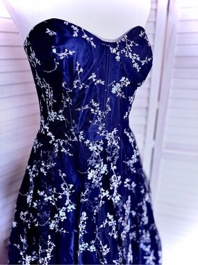 David's Bridal | Dresses | Light Blue Prom Dress Featuring A Cowl Back Cris  Cross Straps And Slit | Poshmark